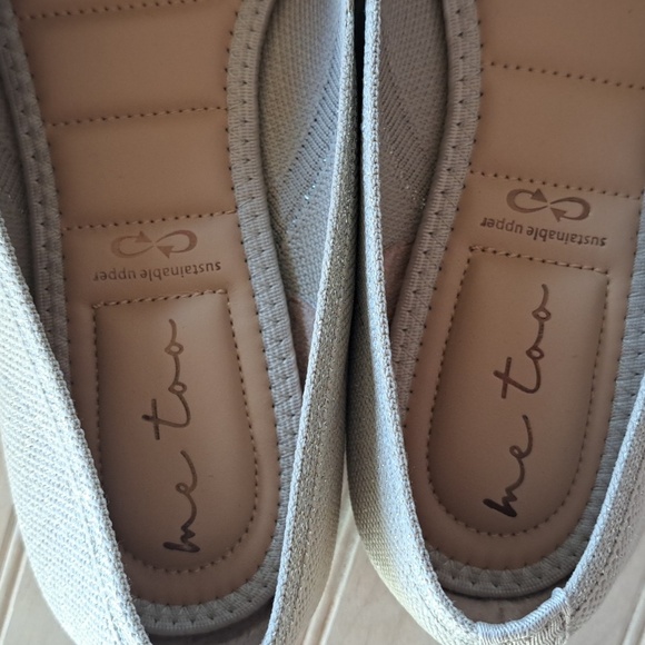 NWT ME Too Aubri Sustainable Mesh Metallic Gold Bisque Ballet Flats - Picture 5 of 10